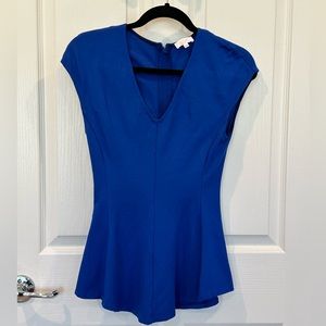 Wilfred Aritzia peplum top shirt blue tapered small